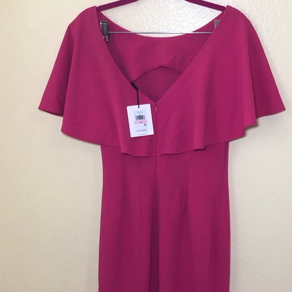 Calvin Klein Capelet butterfly sleeve Sheath Scoop Neck Dress Size 10 - Picture 3 of 9